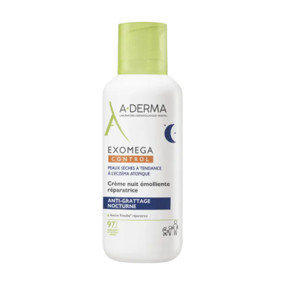 A-DERMA Exomega Control Anti-Scratching Emollient Night Cream Μαλακτική Κρέμα Προσώπου & Σώματος Ενάντια στον Κνησμό Νυχτός 400ml