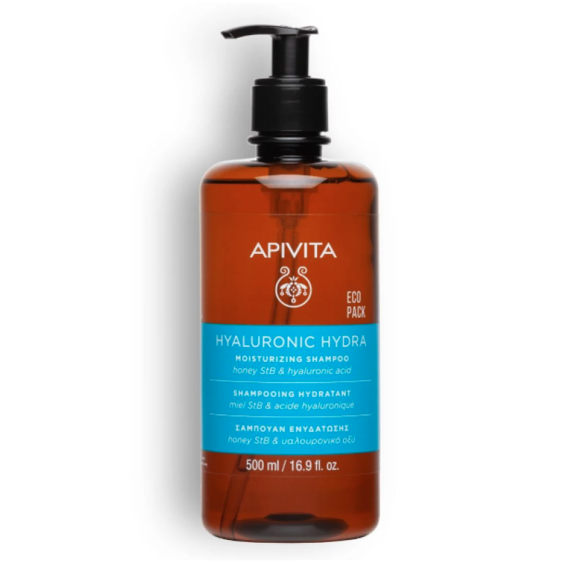APIVITA Hyaluronic Hydra Shampoo Σαμπουάν Ενυδάτωσης με Υαλουρονικό Οξύ & Μέλι 500ml