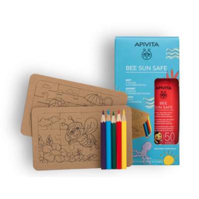 APIVITA Bee Sun Safe Hydra Kids Spray Ενυδατική Αντηλιακή Λοσιόν για Παιδιά SPF50 200ml & Δώρο 2 Παζλ & Χρωματιστές Ξυλομπογιές APIVITA Bee Sun Safe Hydra Kids Spray Ενυδατική Αντηλιακή Λοσιόν για Παιδιά SPF50 200ml & Δώρο 2 Παζλ & Χρωματιστές Ξυλομπογιές