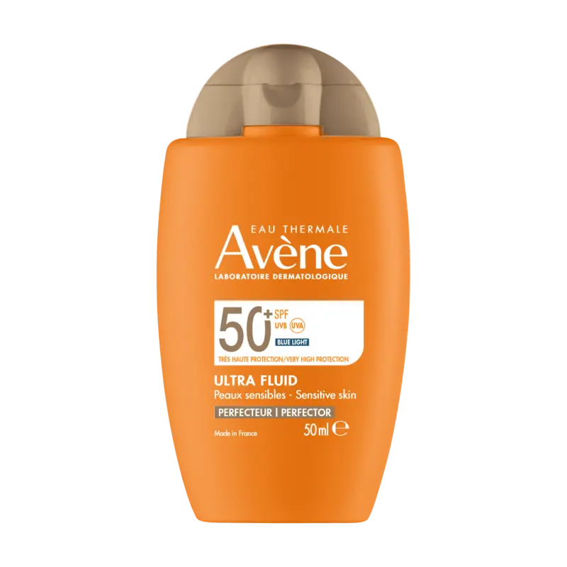 AVENE Sun Ultra Fluid Perfector Αντηλιακή Κρέμα Προσώπου με Εξαιρετικά Λεπτόρρευστη Υφή για Ευαίσθητη Επιδερμίδα με Απόχρωση SPF50+ 50ml