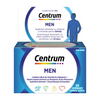 CENTRUM Men Συμπλήρωμα Διατροφής για τον Άνδρα χωρίς Γλουτένη 30 δισκία CENTRUM Men Συμπλήρωμα Διατροφής για τον Άνδρα χωρίς Γλουτένη 30 δισκία
