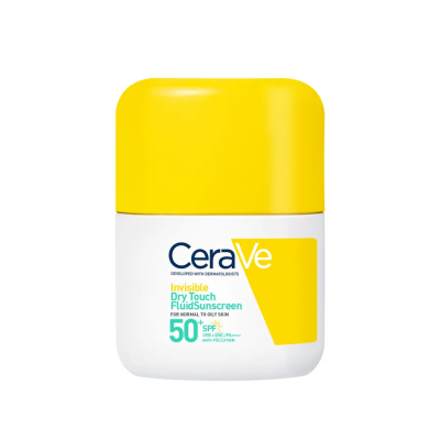 CERAVE Invisible Dry Touch Fluid Sunscreen Αντηλιακό Ελαφριάς Υφής Πρόσωπου για Κανονική Πρός Λιπαρή Επιδερμίδα SPF50+ 50ml