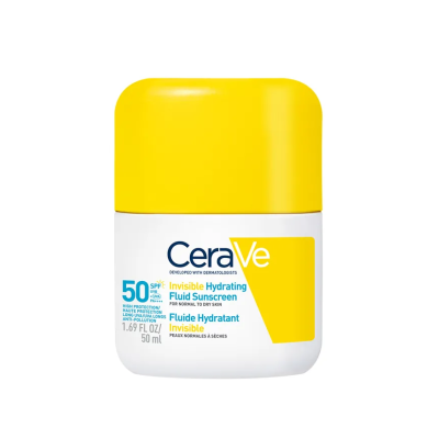 CERAVE Invisible Hydrating Fluid Sunscreen Αντηλιακό Ελαφριάς Υφής Πρόσωπου για Κανονική Πρός Ξηρή Επιδερμίδα SPF50 50ml