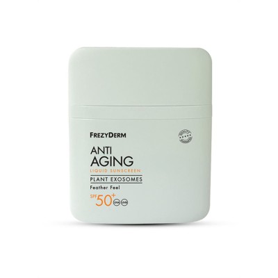 FREZYDERM Anti Aging Sun Screen Face Liquid Plant Exosomes Αντηλιακό Προσώπου με Αντιγηραντκή Δράση και Πολύ Ελαφριά Υγρή Υφή SPF50+ 50ml