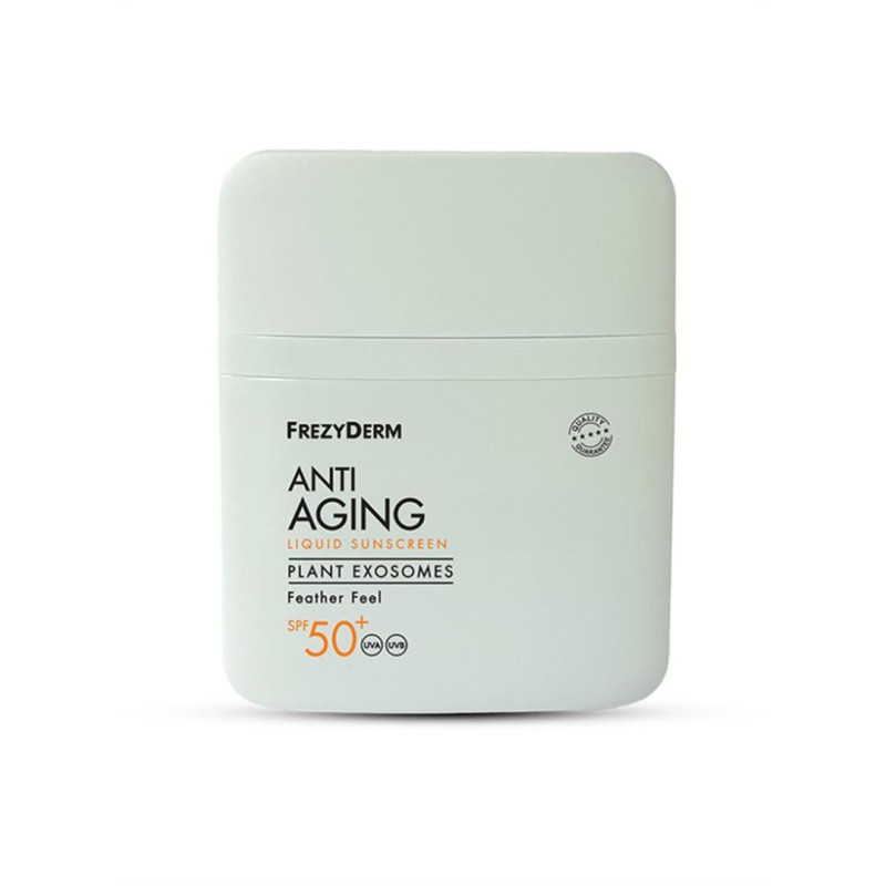 FREZYDERM Anti Aging Sun Screen Face Liquid Plant Exosomes Αντηλιακό Προσώπου με Αντιγηραντκή Δράση και Πολύ Ελαφριά Υγρή Υφή SPF50+ 50ml
