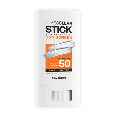 FREZYDERM Sun Screen Glass Clear Stick Αντηλιακό Στίκ Προσώπου με Διάφανη και Ανάλαφρη Υφή SPF50 20ml