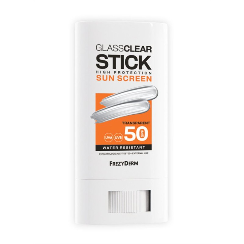 FREZYDERM Sun Screen Glass Clear Stick Αντηλιακό Στίκ Προσώπου με Διάφανη και Ανάλαφρη Υφή SPF50 20ml