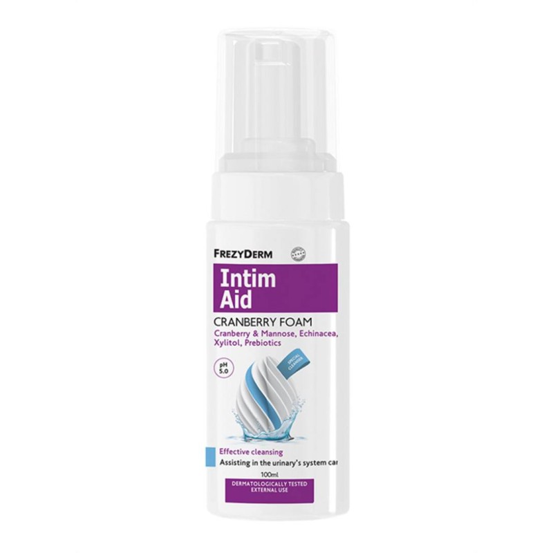 FREZYDERM Intim Aid Cranberry Foam Ειδικός Αφρός Καθαρισμού της Ευαίσθητης Περιοχής pH5.0 100ml