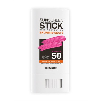 FREZYDERM Sun Screen Extreme Sport Stick Magenta Αντηλιακό Στίκ Προσώπου για Εξωτερικά Σπόρ με Απόχρωση Ματζέντα SPF50 20ml