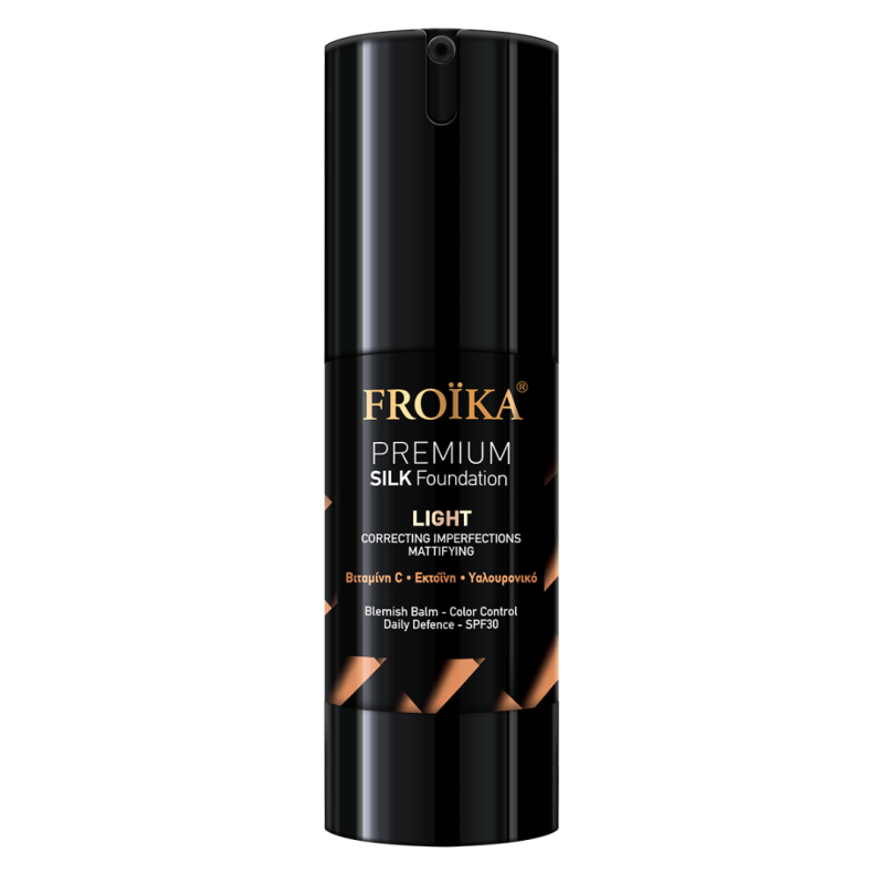 FROIKA Premium Silk Foundation Light Ελαφρύ Make Up Κάλυψης για Μάτ Αποτέλεσμα SPF30 30ml