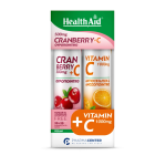 HEALTH AID 1+1 Cranberry 500mg + C Συμπλήρωμα Διατροφής με Κράνμπερι και Βιταμίνη C 20 Αναβράζοντα Δισκία & Vitamin C 1000mg 20 Αναβράζοντα Δισκία