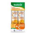 HEALTH AID 1+1 Vitamin C 1000mg Συμπλήρωμα Διατροφής με Βιταμίνη C και Γεύση Πορτοκάλι 2x20 Αναβράζοντα Δισκία