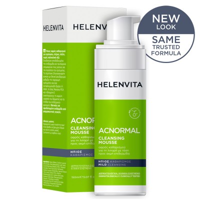 HELENVITA ACnormal Cleansing Mousse Ήπιος Αφρός Καθαρισμού για Πρόσωπο, Στέρνο, Πλάτη, Χωρίς Σαλικυλικό Οξύ 150ml HELENVITA ACnormal Cleansing Mousse Ήπιος Αφρός Καθαρισμού για Πρόσωπο, Στέρνο, Πλάτη, Χωρίς Σαλικυλικό Οξύ 150ml