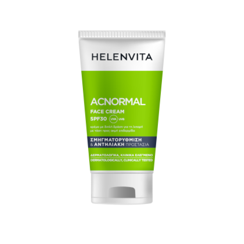 HELENVITA ACnormal Face Cream Κρέμα Προσώπου και Λαιμού με Διπλή Δράση για τη Λιπαρή με Τάση Προς Ακμή Επιδερμίδα με Αντηλιακή Προστασία SPF30 50ml