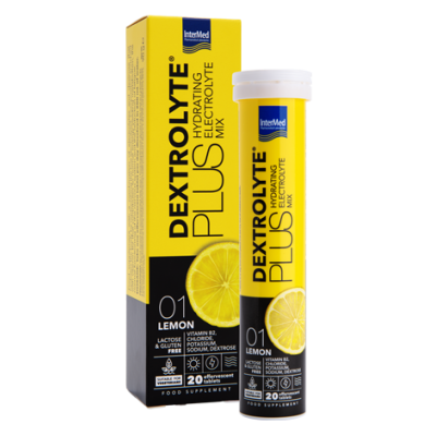 INTERMED Dextrolyte Plus Hydrating Electrolyte Mix 01 Lemon Συμπληρωμα Διατροφής με Ηλεκτρολύτες , Δεξτρόζη & Βιταμίνη Β2 και Γεύση Λεμόνι 20 Αναβράζοντα Δισκία INTERMED Dextrolyte Plus Hydrating Electrolyte Mix 01 Lemon Συμπληρωμα Διατροφής με Ηλεκτρολύτες , Δεξτρόζη & Βιταμίνη Β2 και Γεύση Λεμόνι 20 Αναβράζοντα Δισκία