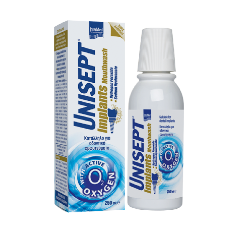 INTERMED Unisept Implants Mouthwash Στοματικό Διάλυμα για Οδοντικά Εμφυτεύματα 250ml