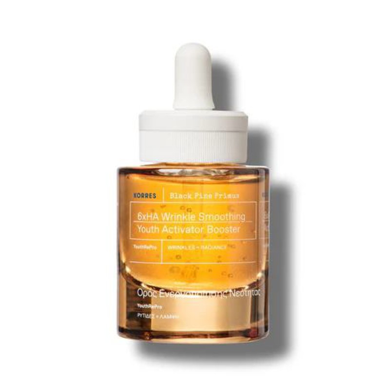 KORRES Black Pine Primus 6xHA Wrinkle Smoothing Youth Activator Booster Ορός Ενοργοποίησης Νεότητας 30ml
