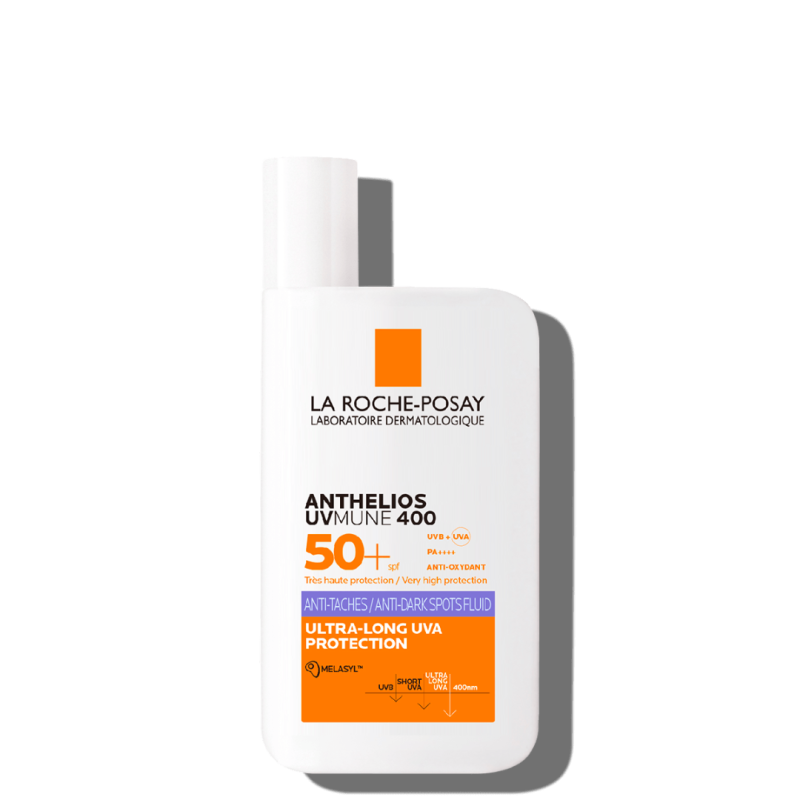 LA ROCHE POSAY Anthelios UVMUNE 400 Anti-Dark Spots Fluid Αντηλιακη Κρέμα Προσώπου Λεπτόρρευστης Υφής Κατά των Κηλίδων Χωρίς Άρωμα SPF50+ 50ml