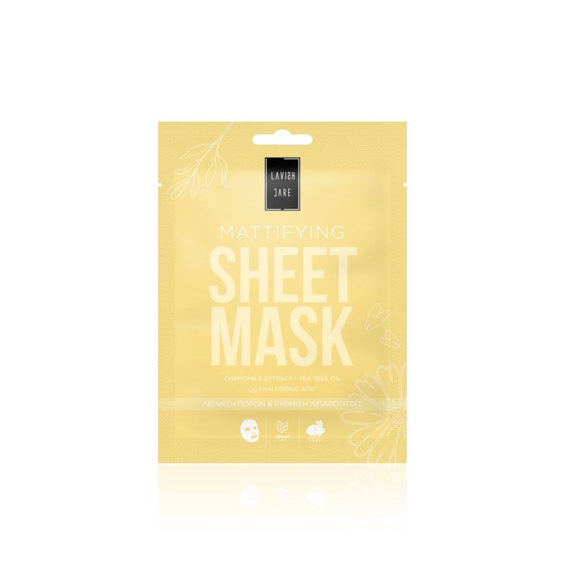 LAVISH CARE Mattifying Face Sheet Mask Ενυδατική Μάσκα Προσώπου με Μάτ Αποτέλεσμα 25g