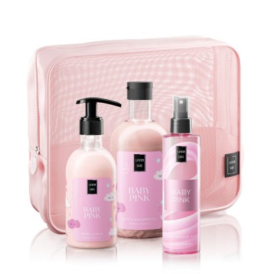 LAVISH CARE Baby Pink Body Care Bag Gift Set Σετ Περιποίησης Σώματος με Νεσεσέρ Αφρόλουτρο 500ml & Κρέμα Σώματος 300ml & Αρωματικό Σπρέι Σώματος 200ml LAVISH CARE Baby Pink Body Care Bag Gift Set Σετ Περιποίησης Σώματος με Νεσεσέρ Αφρόλουτρο 500ml & Κρέμα Σώματος 300ml & Αρωματικό Σπρέι Σώματος 200ml