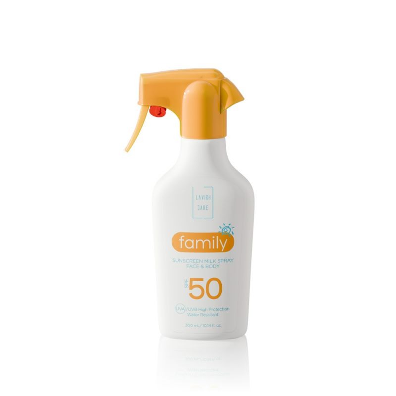 LAVISH CARE Family Sunscreen Milk Spray Face & Body Αντηλιακό Γαλάκτωμα Προσώπου και Σώματος σε Σπρέι για Ενήλικες και Παιδιά SPF50 300ml
