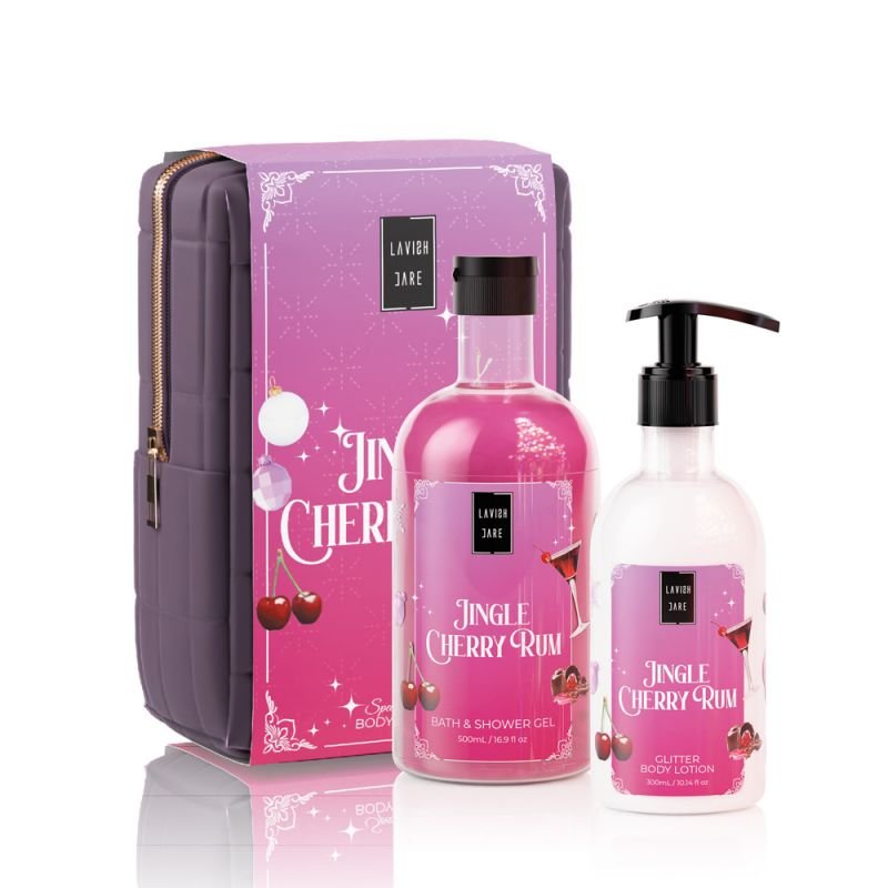 LAVISH CARE Jingle Cherry Rum Christmas Set Αφρόλουτρο 500ml & Κρέμα Σώματος 300ml