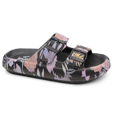 LEVEL ANATOMIC Γυναικεία Σαγιονάρα Μαύρη με Χρωματιστά Λουλούδια C8 Κωδικός 170 Νο36