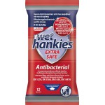 MEGA Wet Hankies Extra Safe Antibacterial Αντισηπτικά Μαντηλάκια με Αιθυλική Αλκοόλη 12τμχ