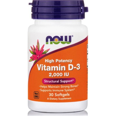 NOW FOODS Vitamin D-3 2000 IU 30 Soft Gels NOW FOODS Vitamin D-3 2000 IU 30 Soft Gels