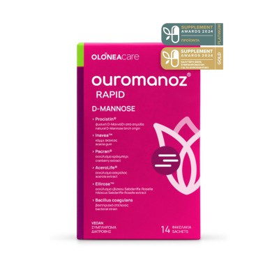 OLONEA Ouromanoz Rapid Συμπλήρωμα Διατροφής που Συμβάλλει στην Αντιμετώπιση τοων Λοιμώξεων του Ουροποιητικού Συστήματος 14 Φακελάκια