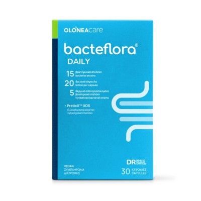 OLONEA Bacteflora Daily Συμβιωτικό με Προβιοτικά & Πρεβιοτικό για την Καθημερινή Συμπλήρωση του Εντερικού Μικροβιώματος 30 Caps OLONEA Bacteflora Daily Συμβιωτικό με Προβιοτικά & Πρεβιοτικό για την Καθημερινή Συμπλήρωση του Εντερικού Μικροβιώματος 30 Caps