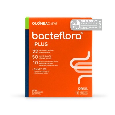 OLONEA Bacteflora Plus Συμβιωτικό με Προβιοτικά & Πρεβιοτικό με Ενισχυμένη Σύνθεση για την Καθημερινή Συμπλήρωση του Εντερικού Μικροβιώματος 10 Caps OLONEA Bacteflora Plus Συμβιωτικό με Προβιοτικά & Πρεβιοτικό με Ενισχυμένη Σύνθεση για την Καθημερινή Συμπλήρωση του Εντερικού Μικροβιώματος 10 Caps