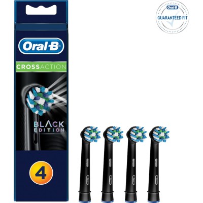 ORAL-B Pro Cross Action Black Edition Ανταλλακτικά Βουρτσάκια Μαύρο Χρώμα 4τμχ