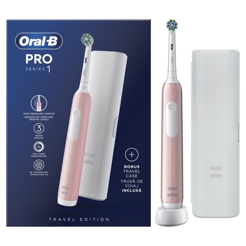 ORAL-B Pro Sereis 1 Ηλεκτρική Οδοντόβουρτσα (Χρώμα Ρόζ) & ΔΩΡΟ Θήκη Ταξιδιού