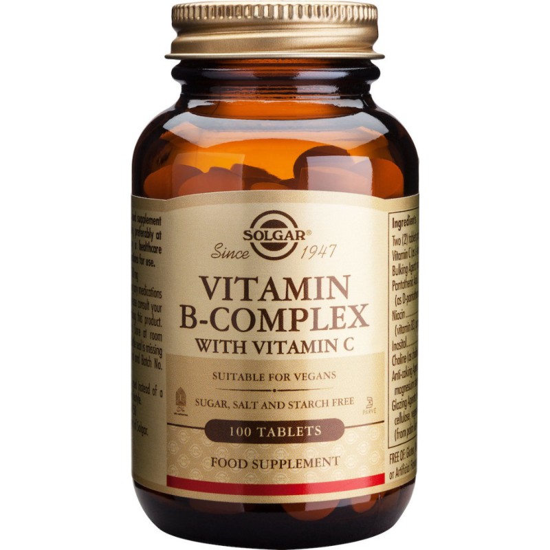 SOLGAR Vitamin B-Complex with Vitamin C 100 δισκία