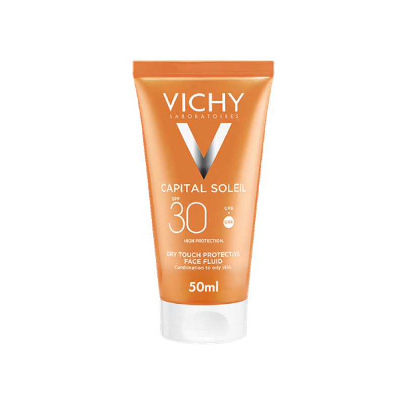 VICHY Capital Soleil Αντηλιακή Κρέμα Προσώπου με Λεπτόρρευστη Αδιάβροχη Υφή για Ματ Αποτέλεσμα Ιδανική για Μικτές-Λιπαρές Επιδερμίδες SPF30 50ml