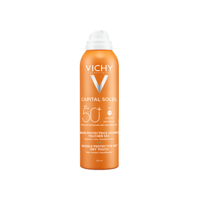 Vichy Capital Soleil Invisible Protective Mist Dry Touch Ενυδατικό Αόρατο Mist με υψηλή Αντηλιακή Προστασία και Δροσερό Μάτ Αποτέλεσμα SPF50 200ml