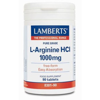 LAMBERTS L-Arginine HCl Αργινίνη 1000mg 90 δισκία LAMBERTS L-Arginine HCl Αργινίνη 1000mg 90 δισκία