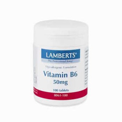 LAMBERTS Βιταμίνη Β6 50 mg (Πυριδοξίνη) 100 δισκία LAMBERTS Βιταμίνη Β6 50 mg (Πυριδοξίνη) 100 δισκία