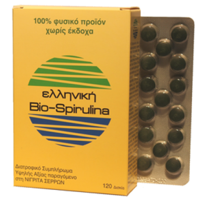 BIO-SPIRULINA Ελληνική 400mg 120 tabs  BIO-SPIRULINA Ελληνική 400mg 120 tabs