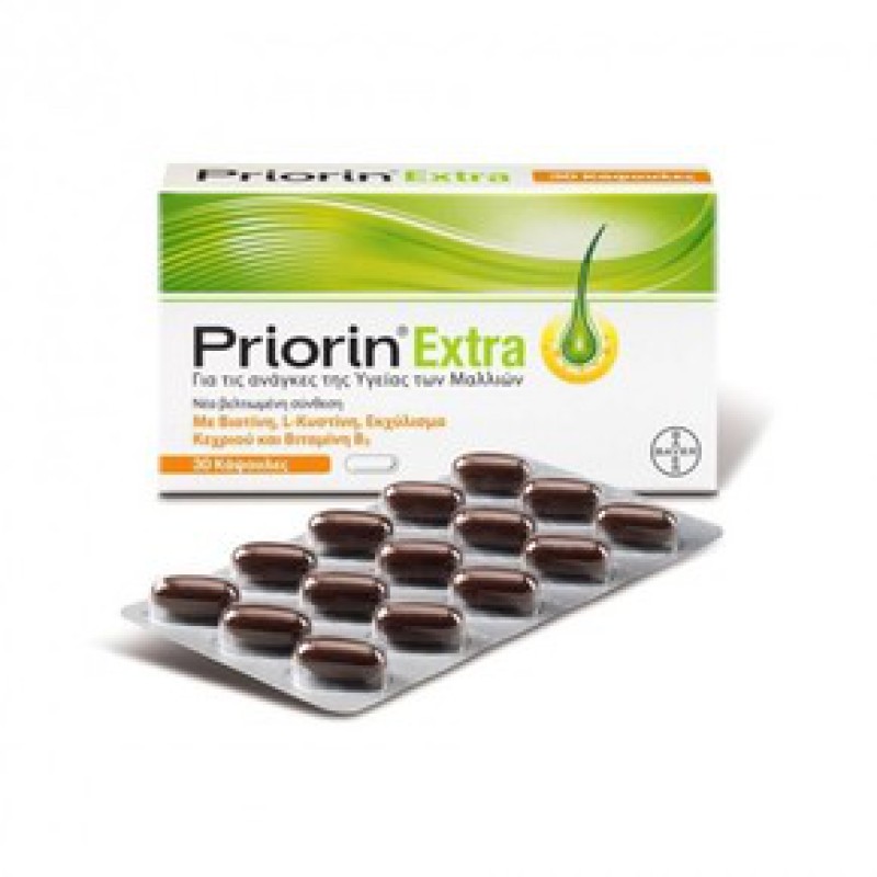 PRIORIN Extra Συμπλήρωμα Διατροφής κατά της Τριχόπτωσης 60 Caps