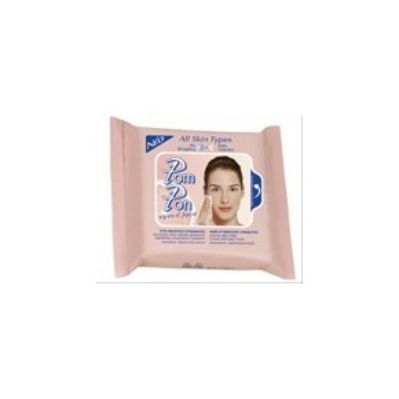 POM-PON eyes & face Υγρά μαντηλάκια ντεμακιγιάζ για όλους τους τύπους δέρματος με βιταμίνες Ε + C 20τεμ