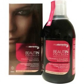 MY ELEMENTS Beautin Collagen & Hyaluronic Acid Complex με Γεύση Φράουλα-Βανίλια 500ml