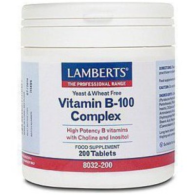 LAMBERTS Vitamin B-100 Complex Βιταμίνη Β 200 δισκία LAMBERTS Vitamin B-100 Complex Βιταμίνη Β 200 δισκία