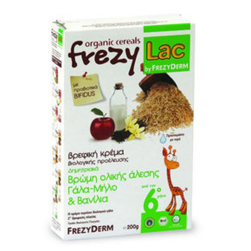 FREZYDERM Frezylac Βρώμη Ολικής Άλεσης Γάλα - Μήλο - Βανίλια 200gr