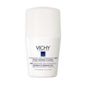VICHY Deodorant Αποσμητικό Roll on για Ευαίσθητες Αποτριχωμένες Επιδερμίδες Χωρίς Άρωμα 50ml