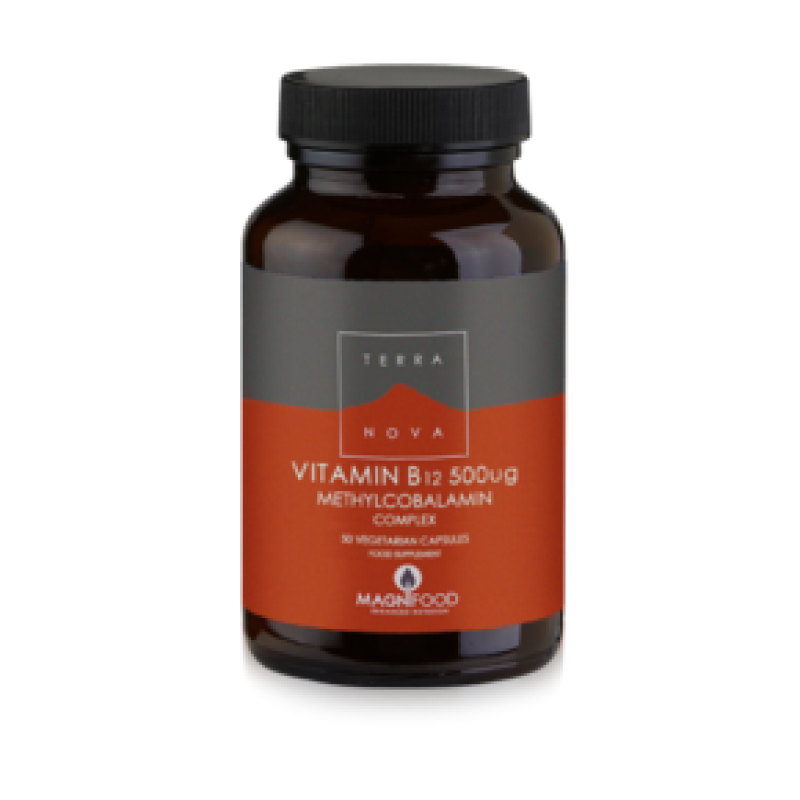 TERRANOVA Vitamin Β12 500 μg Complex Μοναδική Σύνθεση Βιταμίνης Β12 για Μέγιστη Απορρόφηση 50 κάψουλες