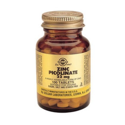 SOLGAR Zinc Picolinate 22mg 100 δισκία SOLGAR Zinc Picolinate 22mg 100 δισκία