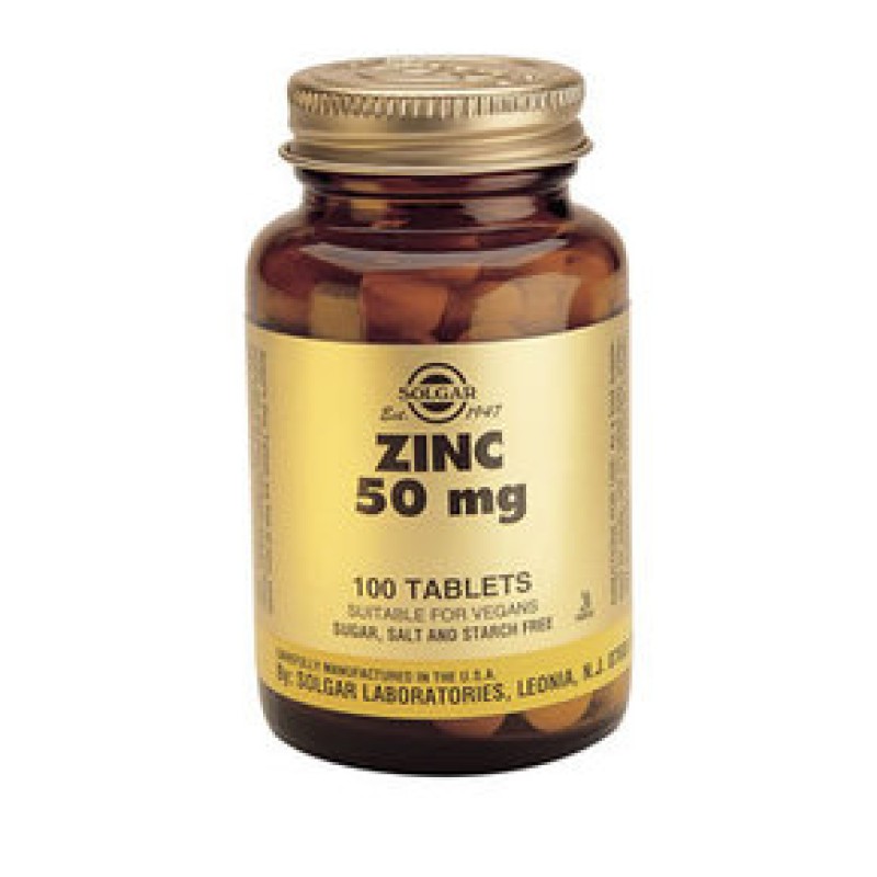 SOLGAR Zinc Gluconate 50mg 100 δισκία