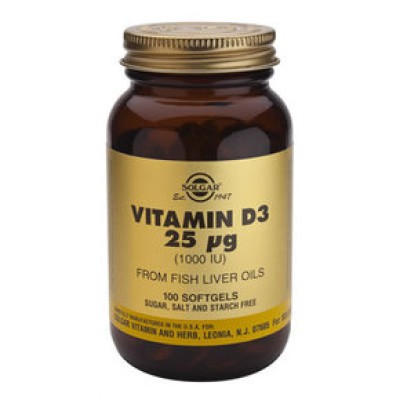 SOLGAR Vitamin D3 25mg 1000IU 100 Softgels SOLGAR Vitamin D3 25mg 1000IU 100 Softgels